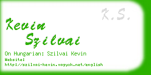 kevin szilvai business card